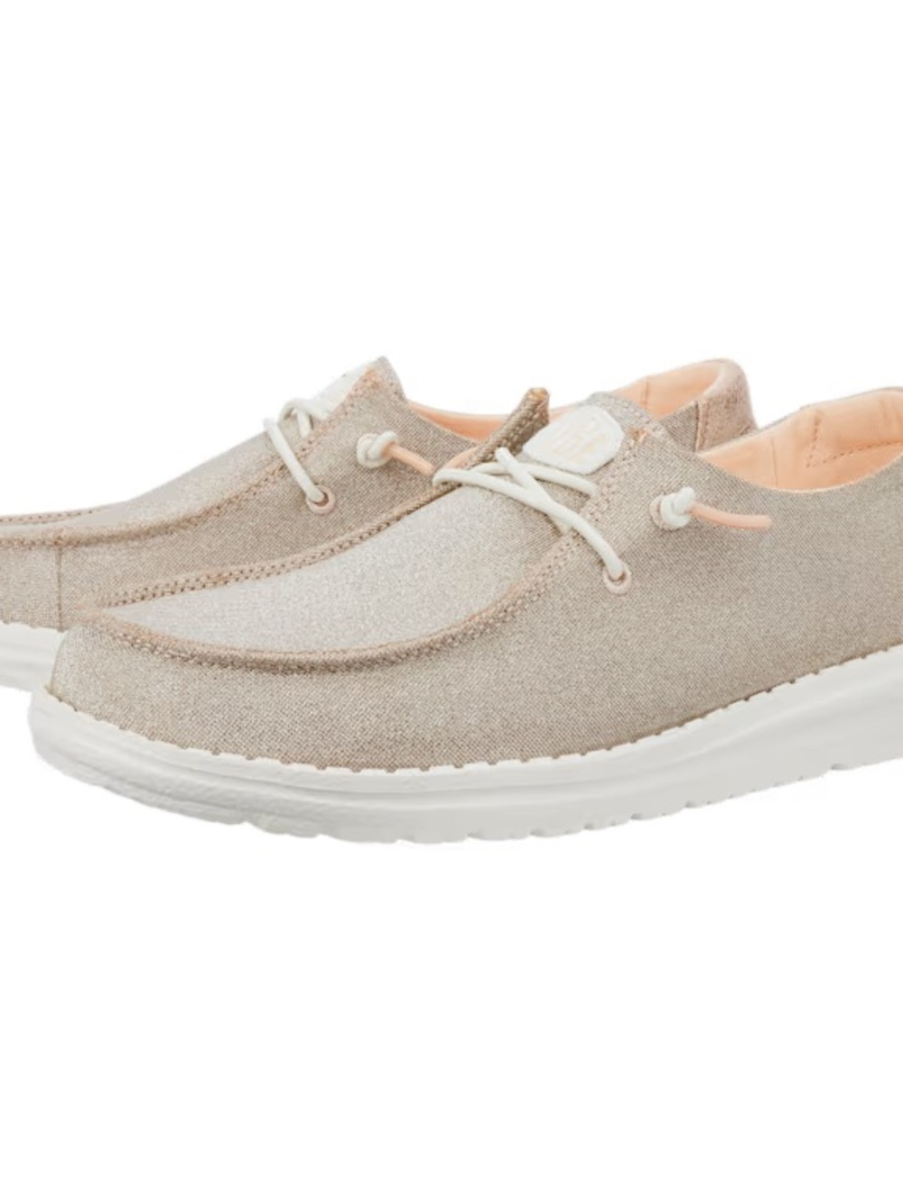 Hey Dude Women's Light Beige Canvas Casual Slip-On Shoes